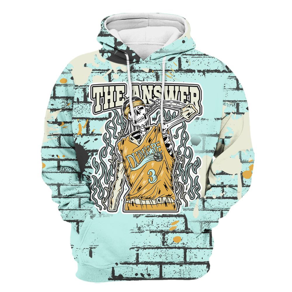 Hoodie To Match Pure Platinum 4s - Allen Answer Skeleton Brick All Over Print