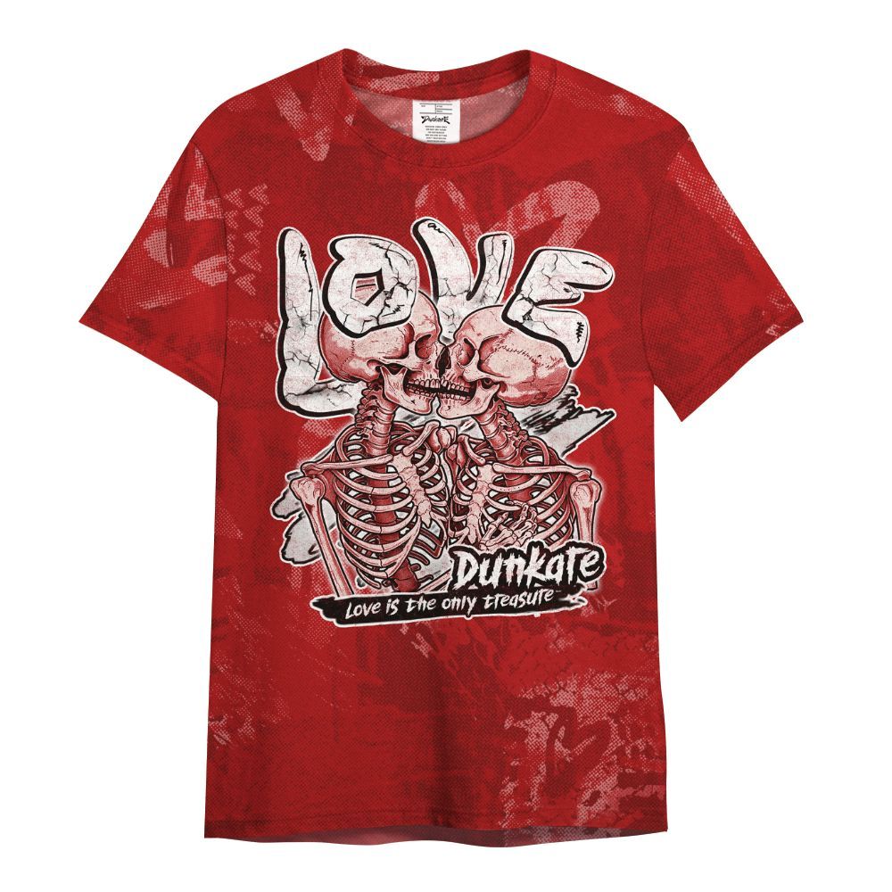 Shirt To Match Red Taxi 12s - Skull Love All Over Print