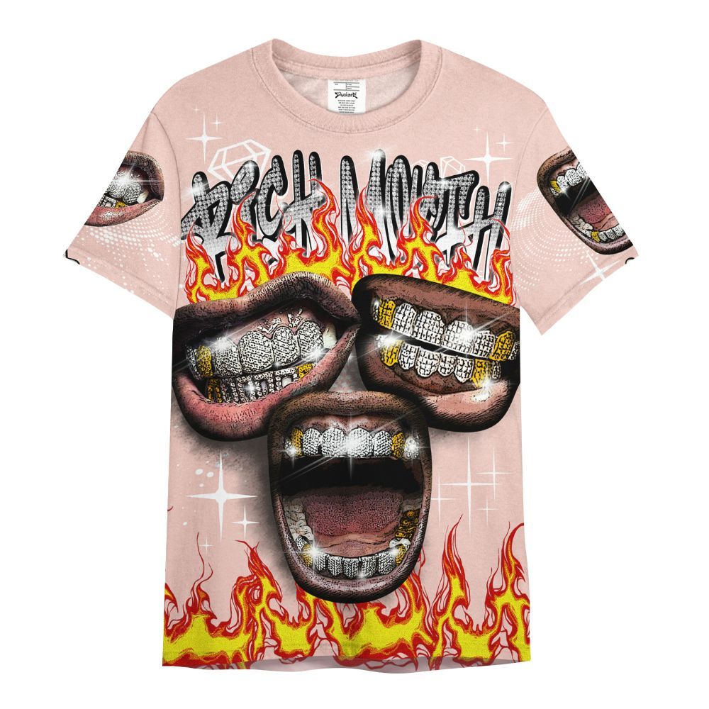 Shirt To Match Low Legend Pink 11s - Rich Mouth Fire Rap Retro 90s All Over Print