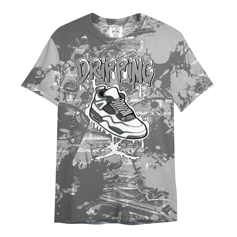 Shirt To Match Retro Wet Cement 4s - Dripping Shoe 4S Graphic Street Art All Over Print
