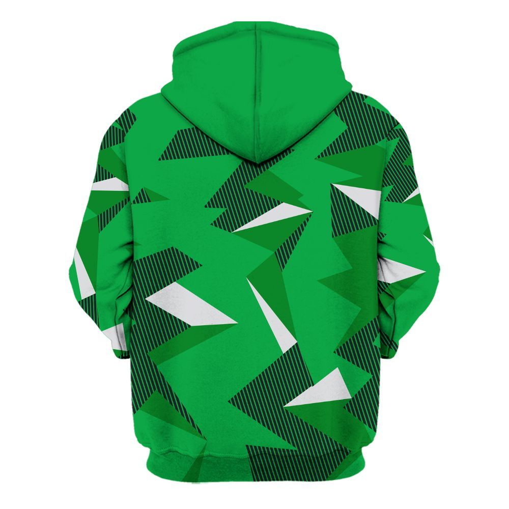 Hoodie To Match Low Lucky Green 1s - Geometric Camouflage Pattern All Over Print