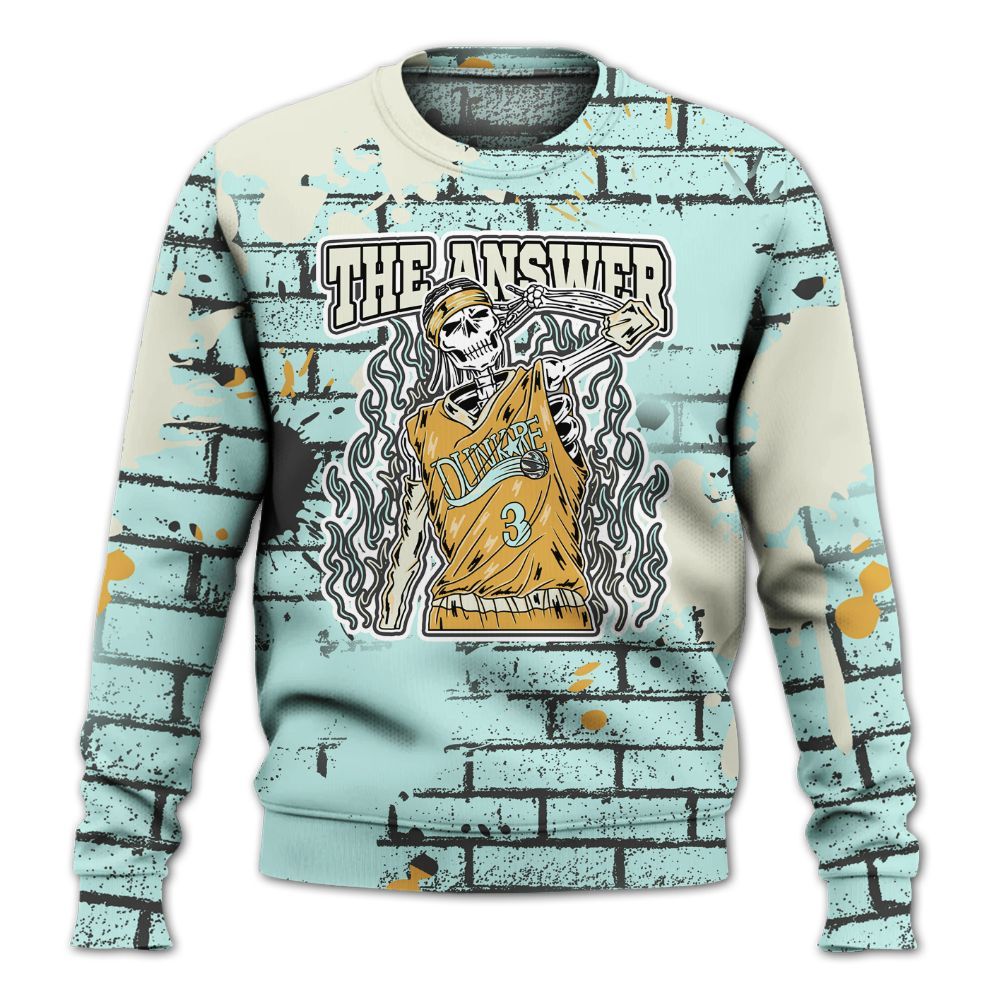 Sweatshirt To Match Pure Platinum 4s - Allen Answer Skeleton Brick All Over Print