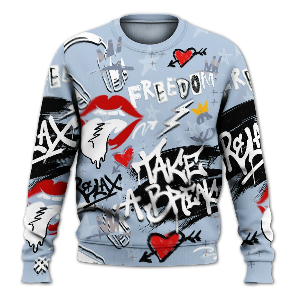 Sweatshirt To Match Ja 2 Induction - Take Break Freedom Graffiti Streetwear All Over Print