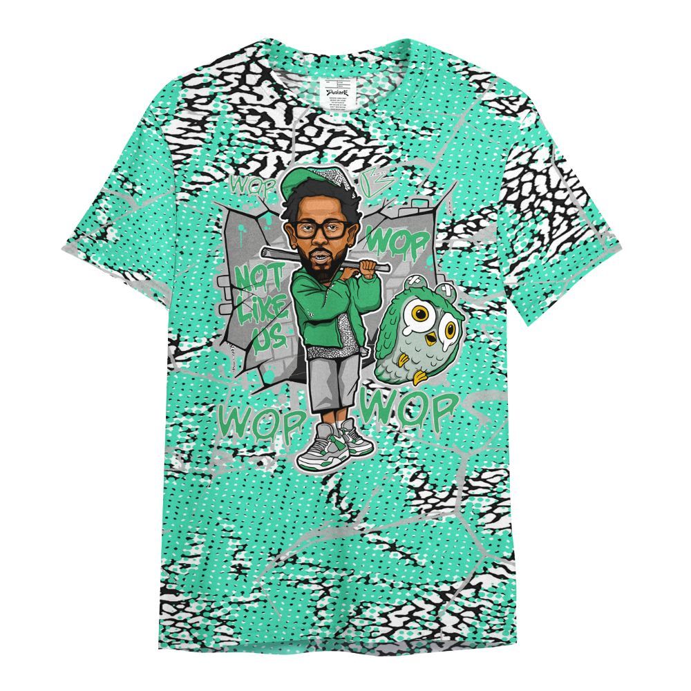 Shirt To Match Black Green Glow 3s - None Like ComptonCity Graphic Crack All Over Print