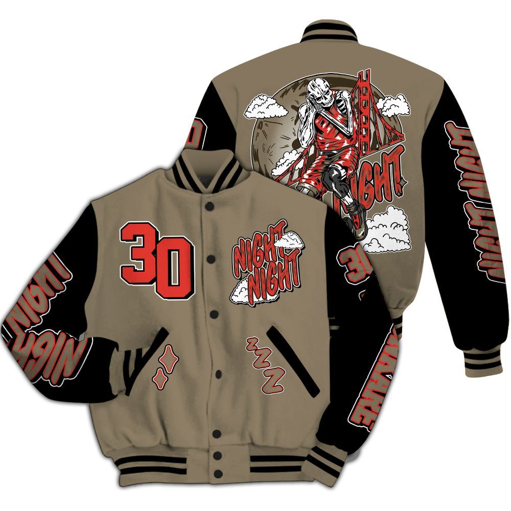 Varsity Jacket To Match Olive 9s - Seeya Skeleton All Over Print