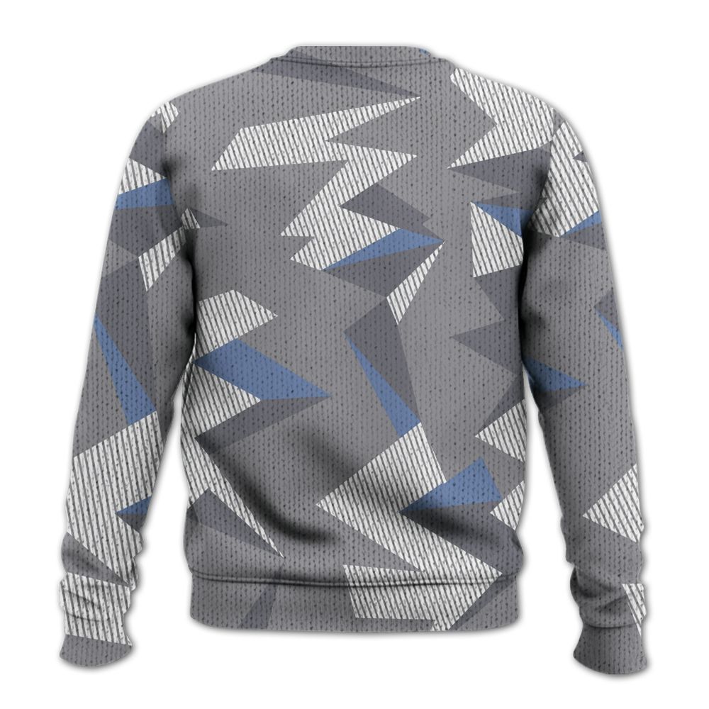 Knitted Sweater To Match Cement Grey 11s - Geometric Camouflage Pattern