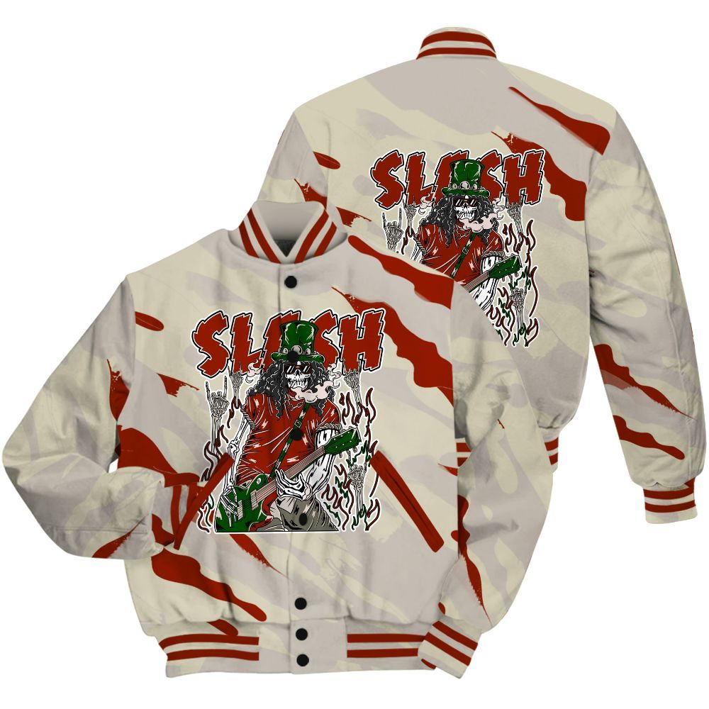 Varsity Jacket To Match El Grito 5s Shirt - Slash Skeleton Colored All Over Print