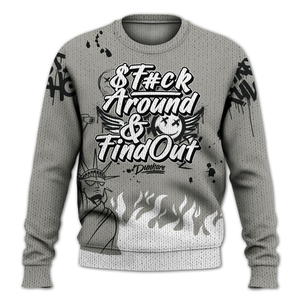 Knitted Sweater To Match High Satin Shadow 1s - Graphic Fck Around Find Out