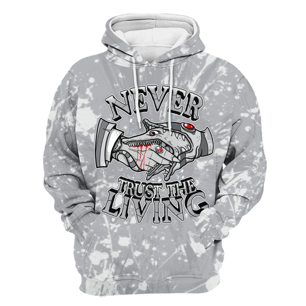Hoodie To Match Low OG Wolf Grey 1s - Never Trusting Living Graphic Halloween All Over Print