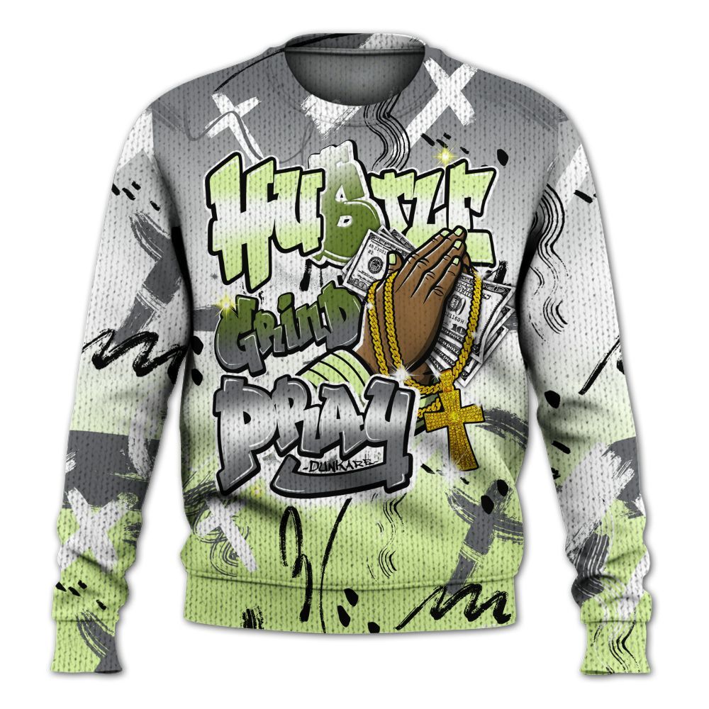 Knitted Sweater To Match Smoke Grey Volt TR 1s - Money Hustle Grind Pray