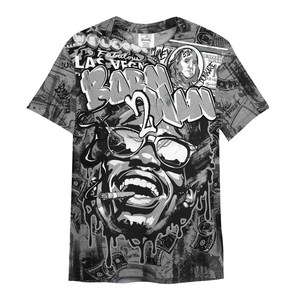 Shirt To Match Black Wolf Grey 12s - Born To Win Money All Over Print