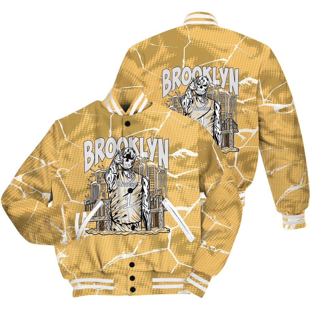 Varsity Jacket To Match Craft Paris 6s Shirt - Brooklyn's Skeleton Crack All Over Print