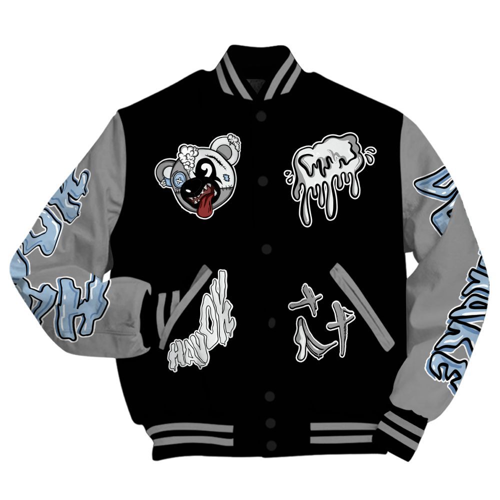 Varsity Jacket To Match Black Chrome 6s - Havok Bear All Over Print