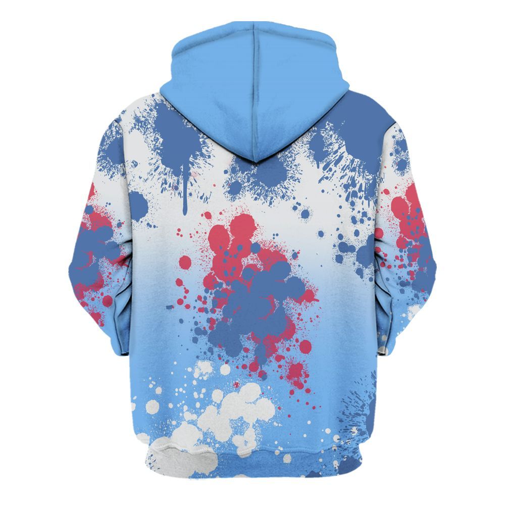Hoodie To Match University Blue 6s - God Blessed Ink Drip All Over Print
