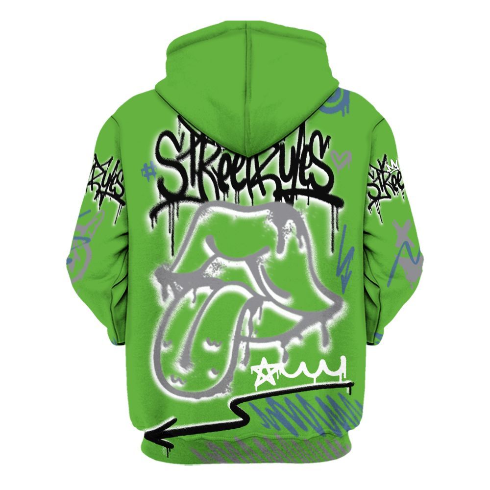 Hoodie To Match Retro Green Bean 5s - Break Rules Streetwear All Over Print