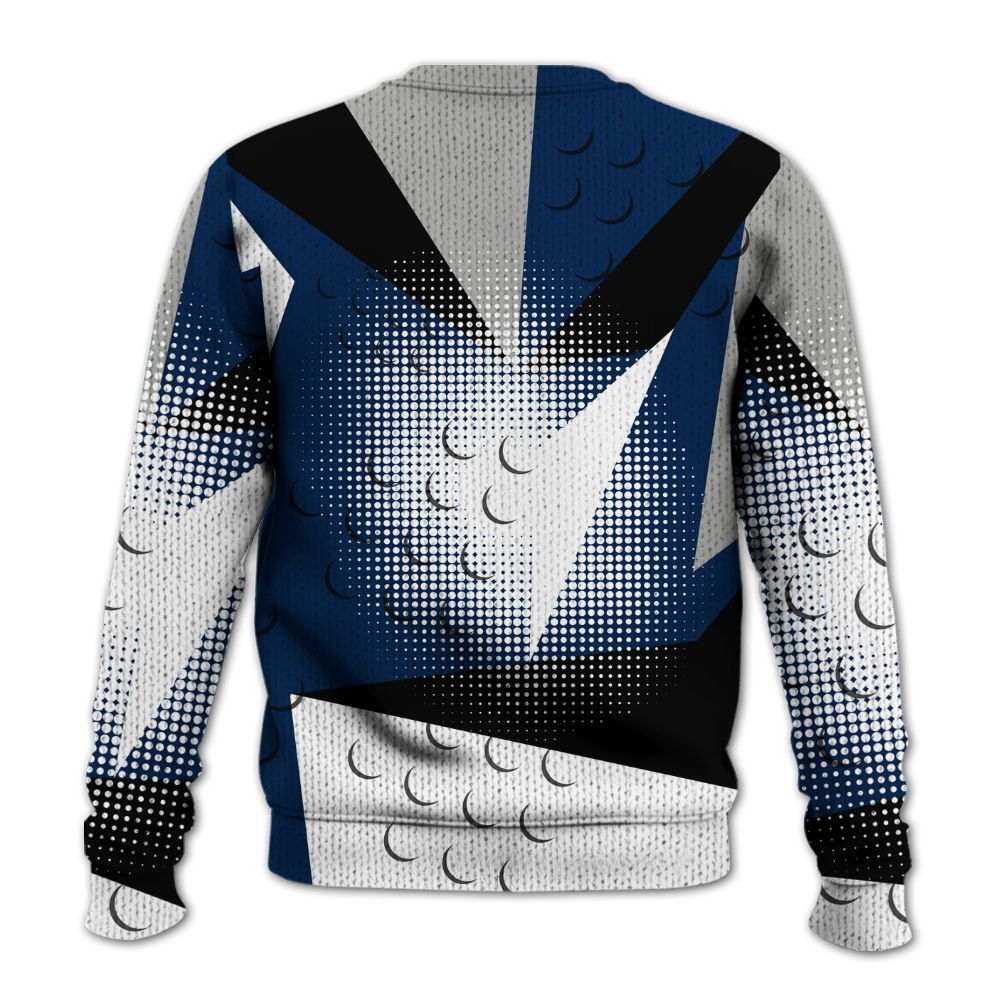 Knitted Sweater To Match SB White Navy 4s - Poly Custom Name Number 23 5s