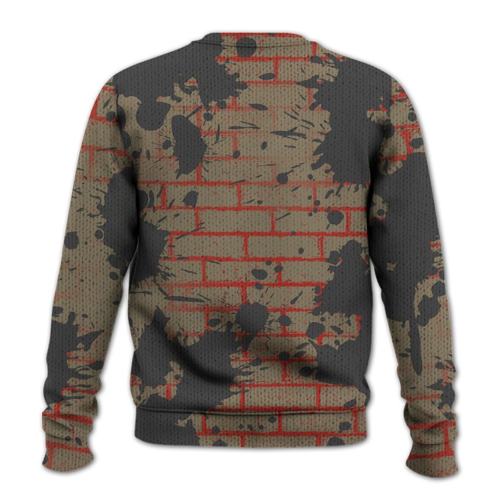 Knitted Sweater To Match Olive 9s - Seeya Skeleton Brick