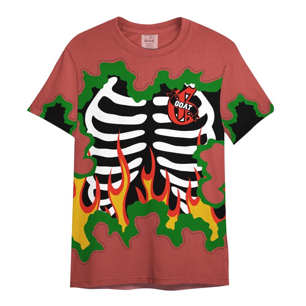 Shirt To Match Dune Red 13s - G.O.A.T 23 Skeleton Flame Shirt Outfit