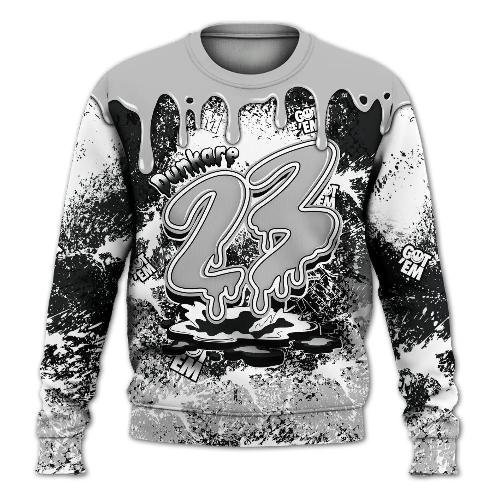 Sweatshirt To Match Low 85 Metallic Black 1s - Dripping 23 Drip All Over Print