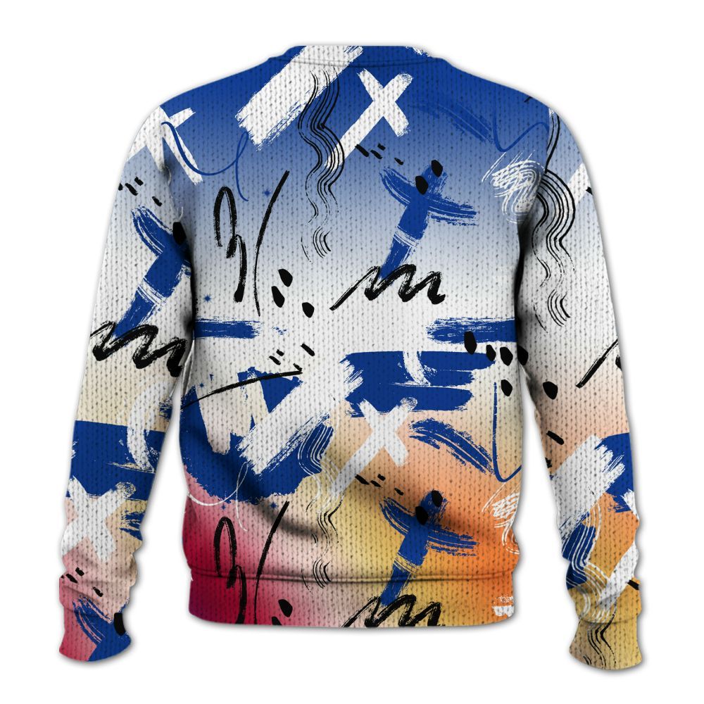 Knitted Sweater To Match Air Griffey Max Los Angeles 1s - Money Hustle Grind Pray