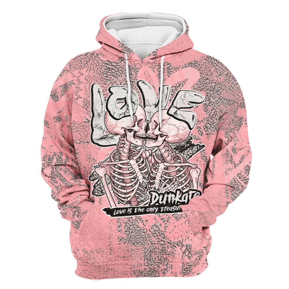 Hoodie To Match Retro Wings 3s - Skull Love All Over Print