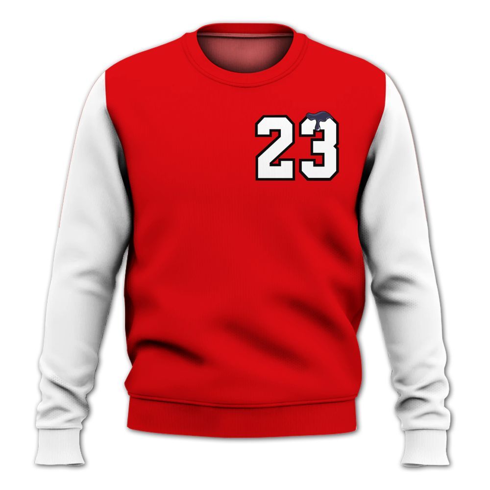 Sweatshirt To Match Low OG Howard Bison 1s - Custom Name Number 23 Drip All Over Print
