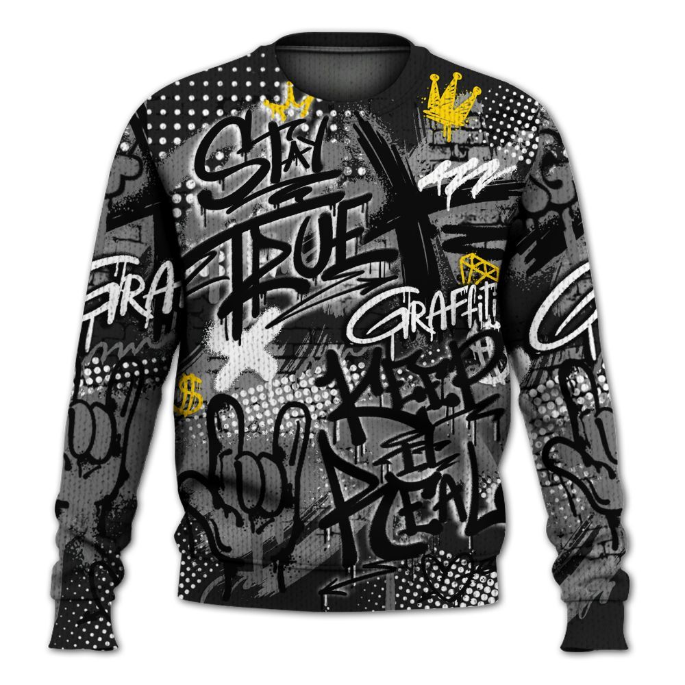 Knitted Sweater To Match Black Cat NET 4s - True It Real Graffiti Streetwear