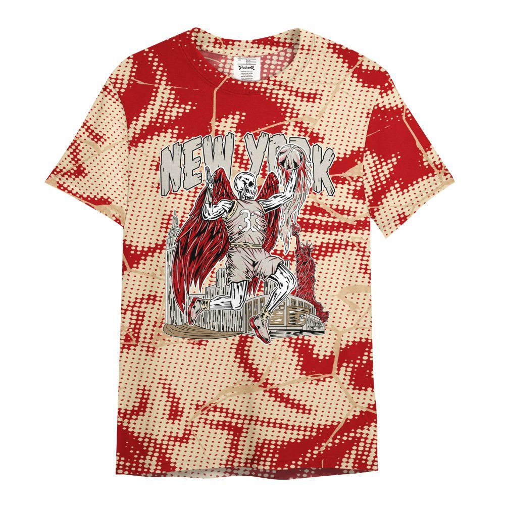 Shirt To Match Dunk Low Strawberry Waffle - Ewing Era Skeleton Crack All Over Print