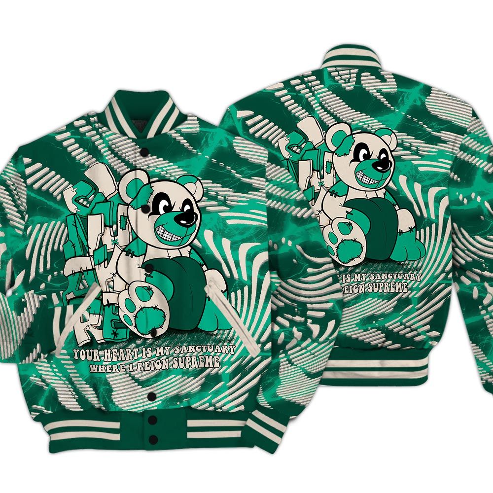 Varsity Jacket To Match Oxidized Green 4s - Possession Bear Fume Varsity Jacket Unisex