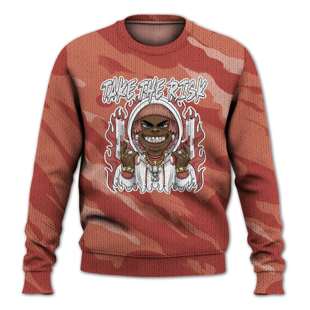 Knitted Sweater To Match Dune Red 13s - Take The Risk Colored