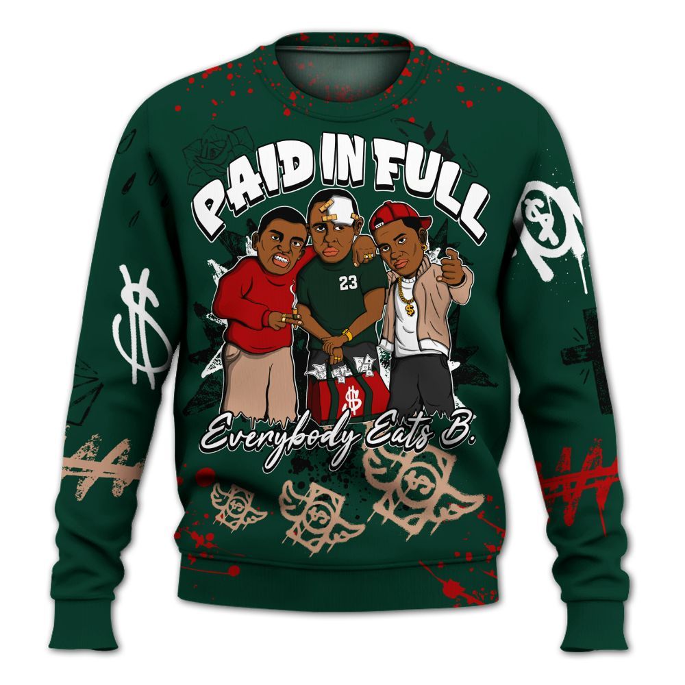 Sweatshirt To Match Bin 23 8s - Everybody Paid In Full Crayon All Over Print