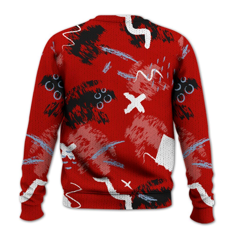 Sweater To Match Retro Fire Red 6s - Hustle Grind Pray Graphic