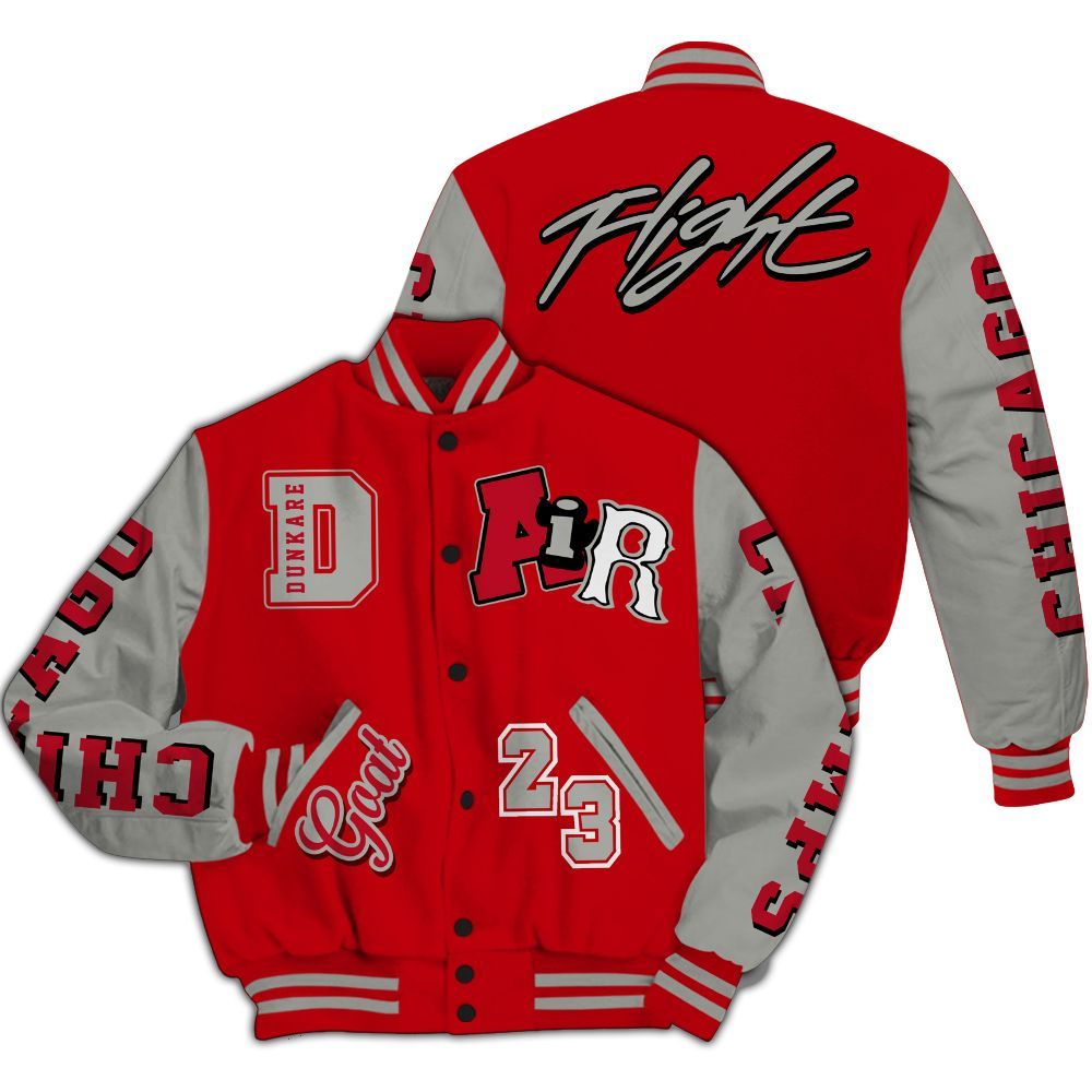 Varsity Jacket To Match Air Griffey Max Gray Reds 1s - AIR Number 23 GOAT All Over Print