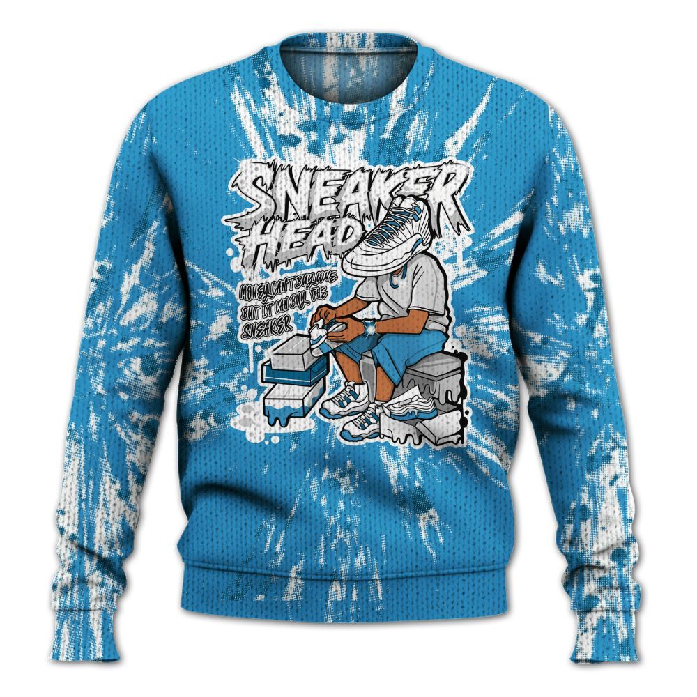 Knitted Sweater To Match Powder Blue 9s - Sneakers Headache Graphic Luxury