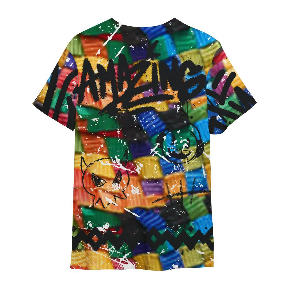 Shirt To Match Air Rainbow Weave - Friday Sneaker Crayon All Over Print