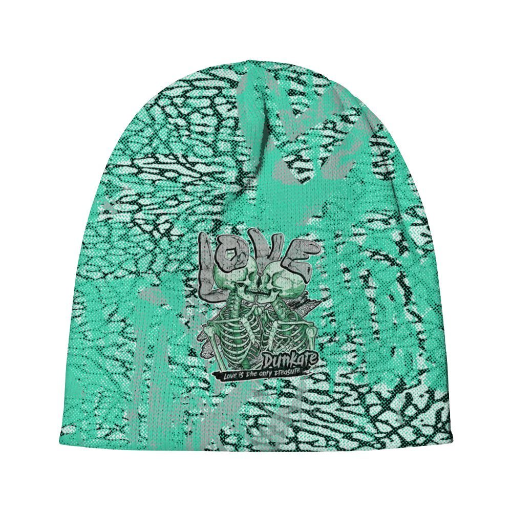 Beanie Hat To Match Black Green Glow 3s - Skull Love Graphic