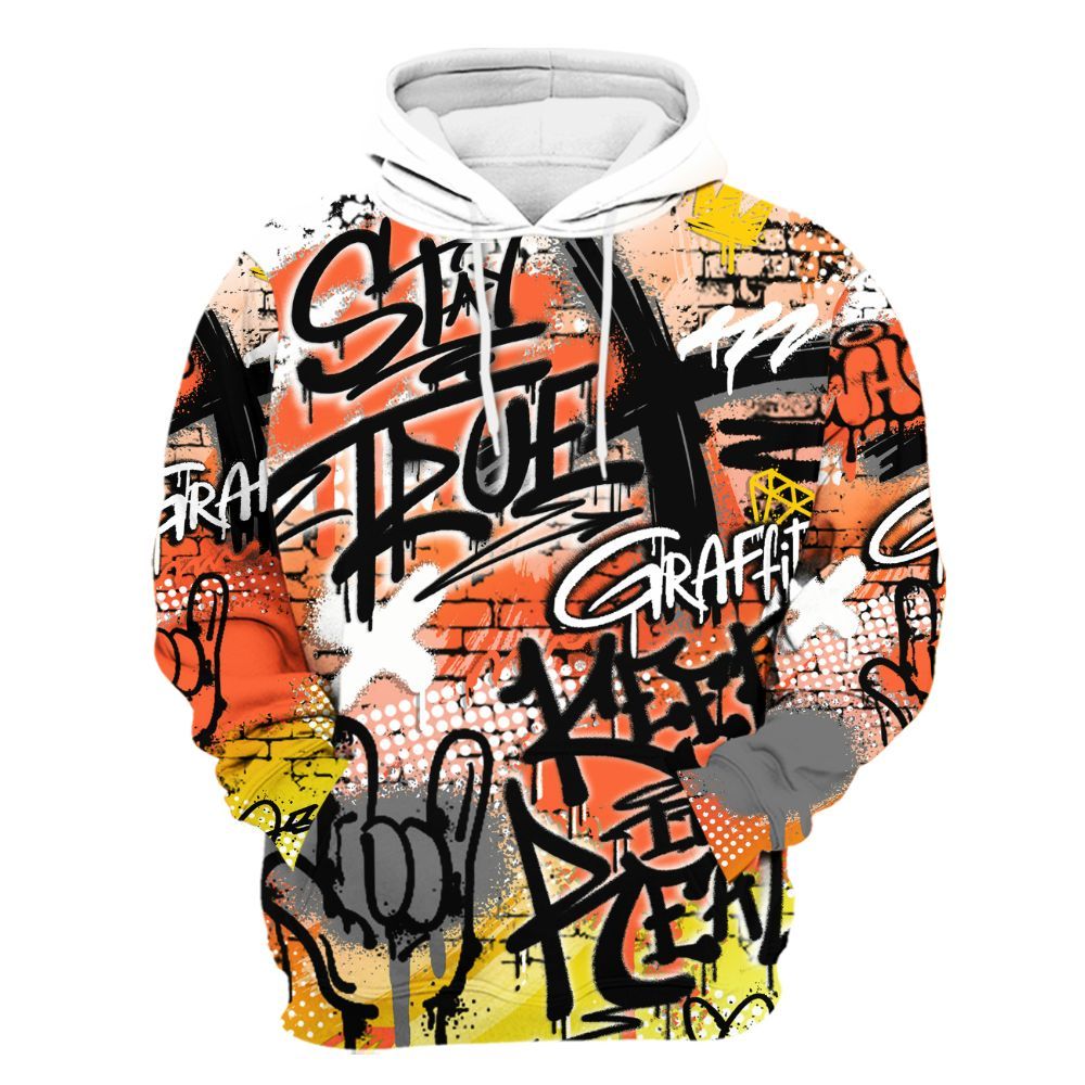 Hoodie To Match Dunk High Candy Corn - True It Real Graffiti Streetwear All Over Print