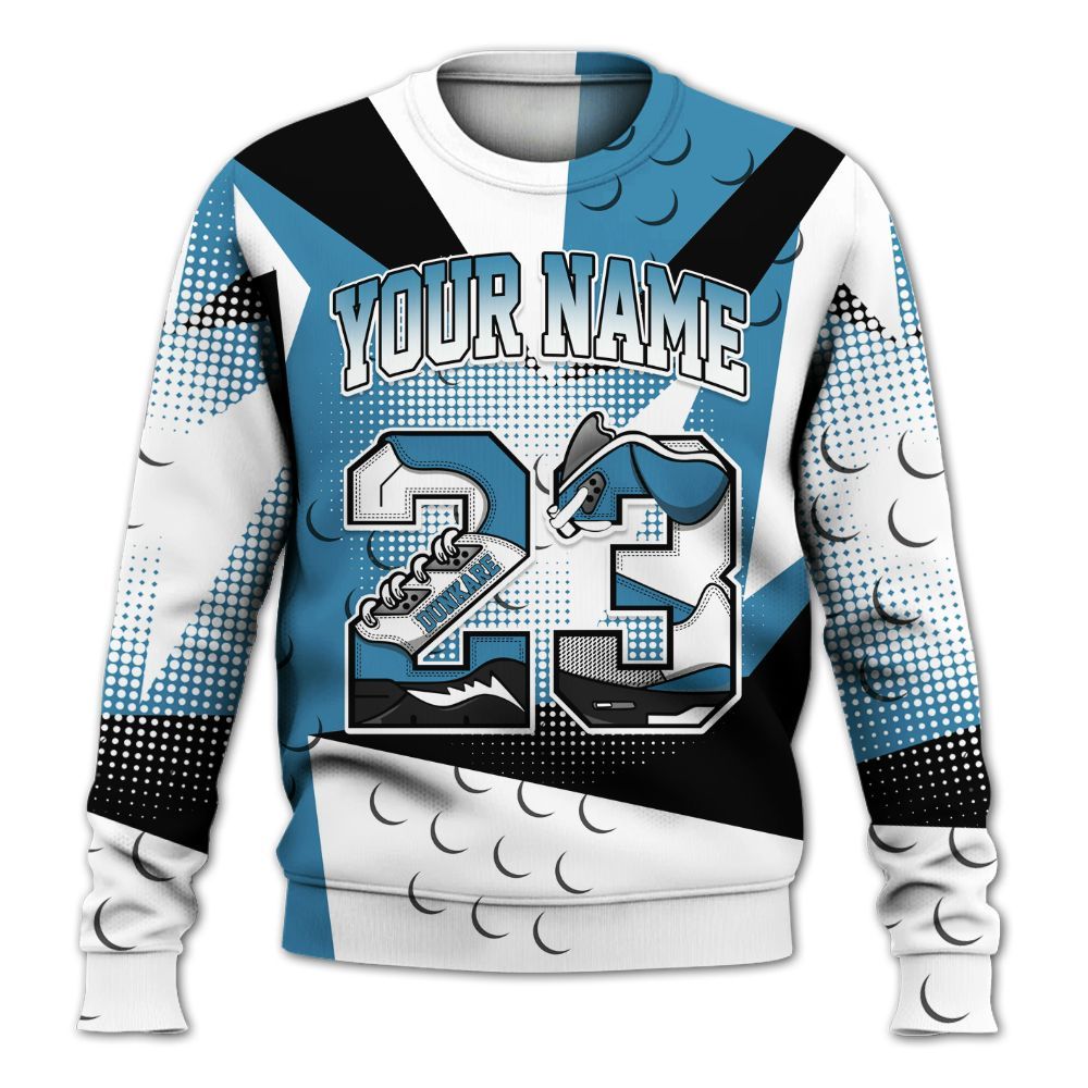 Sweatshirt To Match High OG UNC Reimagined 1s - Poly Custom Name Number 23 5s All Over Print