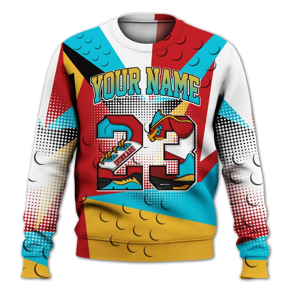 Sweatshirt To Match Dunk Low Fruity Pebbles - Poly Custom Name Number 23 5s All Over Print