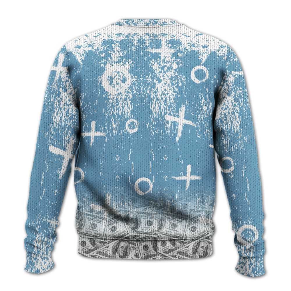 Knitted Sweater To Match High OG UNC Reimagined 1s - Selfmade Unique Grunge