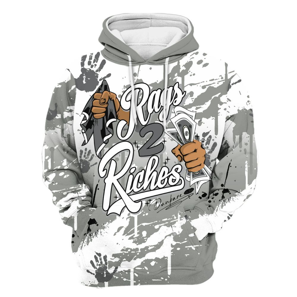 Hoodie To Match Paris Cement Grey 4s - Rag 2 Riches All Over Print