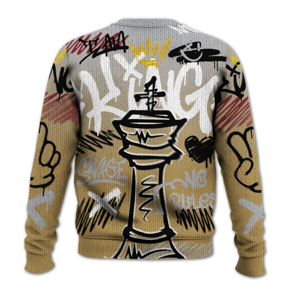 Knitted Sweater To Match Kobe 4 Gold Medal - Street King Chess Streetwear