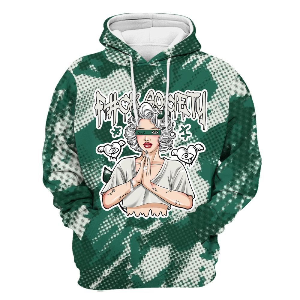 Hoodie To Match Oxidized Green 4s - F#ck Xociety Halftone All Over Print