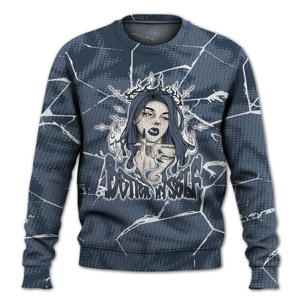 Knitted Sweater To Match Low Diffused Blue 11s - My-Self Crack Unique