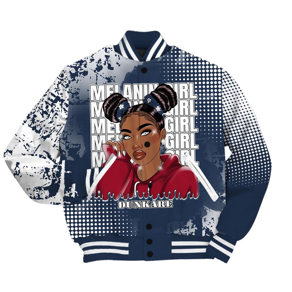 Varsity Jacket To Match Navy Blue 2024 6s - Melaninn Unique Glitch Dot Varsity Jacket Unisex