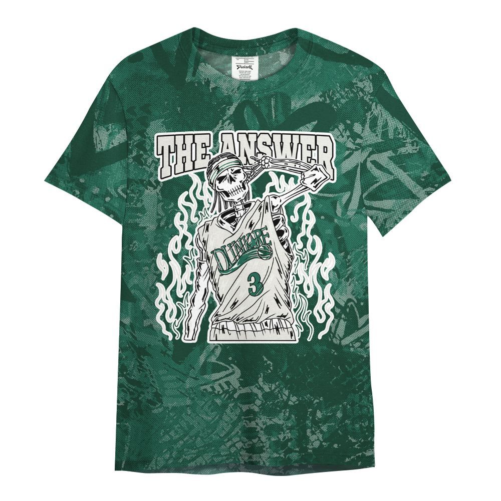 Shirt To Match Oxidized Green 4s - Allen Answer Skeleton Heart All Over Print