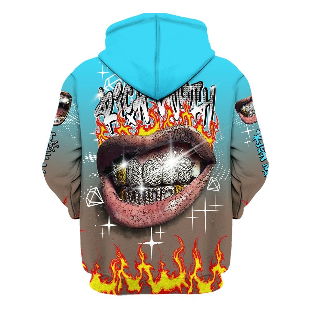 Hoodie To Match Olive Concord 9s - Rich Mouth Fire Rap Retro 90s All Over Print