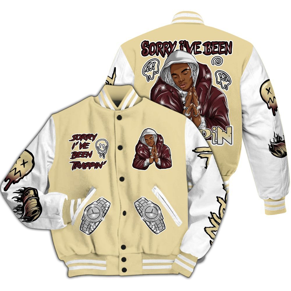 Varsity Jacket To Match Women Phantom 12s - Trappin' Unique All Over Print