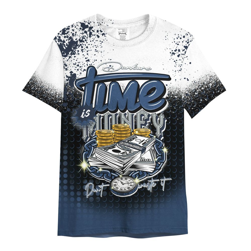 Shirt To Match Midnight Navy 4s - Halftone Time Is Money All Over Print
