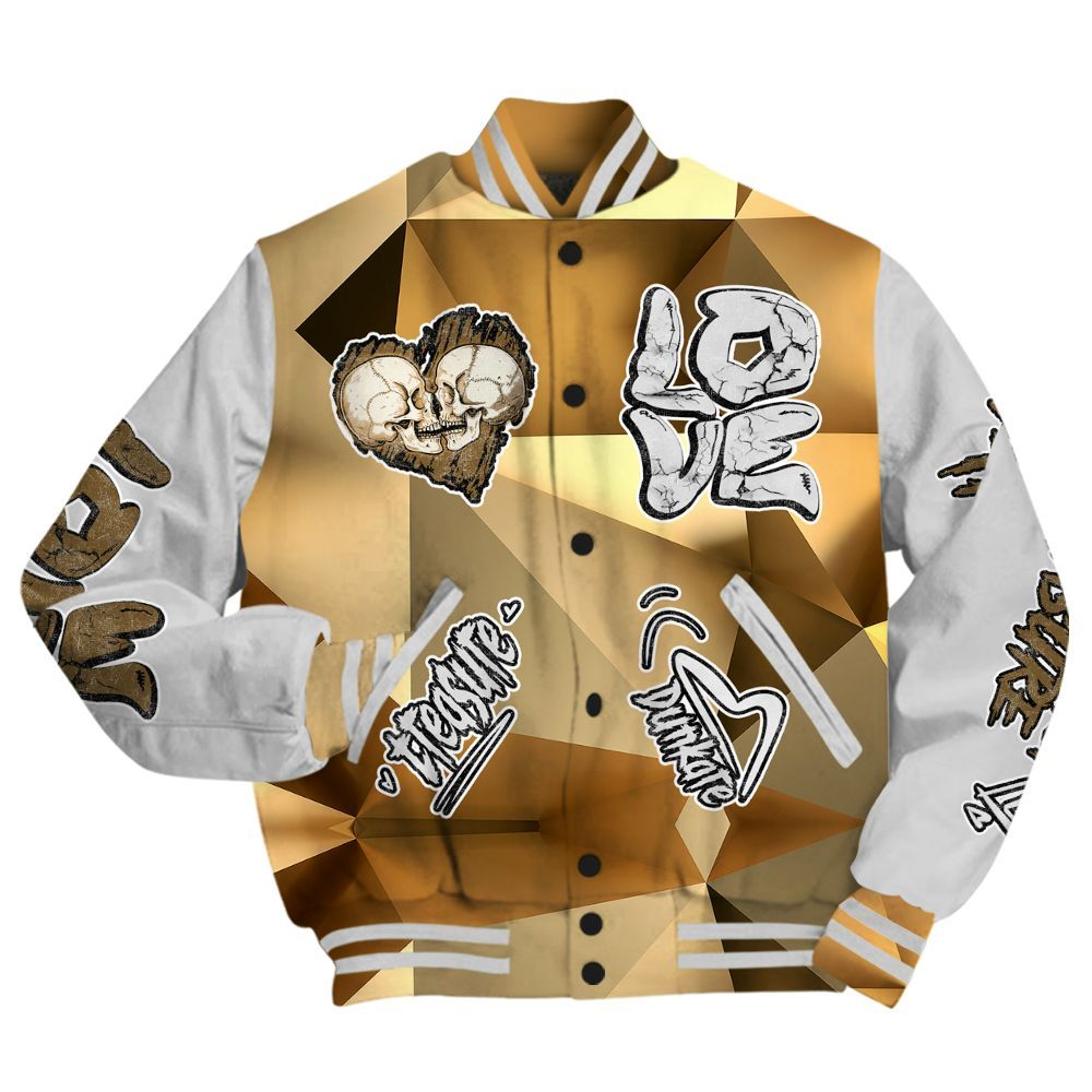 Varsity Jacket To Match NET Gold 4s - Skull Bear All Over Print